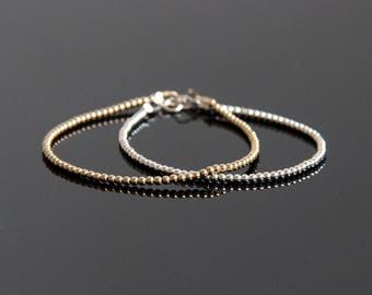 Gold Ball Bracelet – Perfect Layering Bracelet, 14K Gold Filled Bracelet, Gold Bracelet Dainty, Beaded Bracelet Stack, Stackable Bracelets