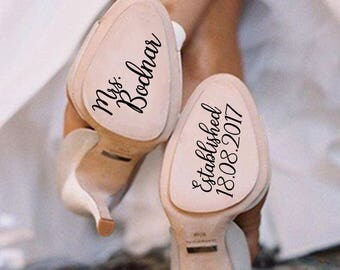 Personalized Wedding Shoes Stickers, Wedding Shoes Decal, Bride Shoes Decal, Something Blue, Wedding Decal, Bride Decal, Wedding Photo Prop