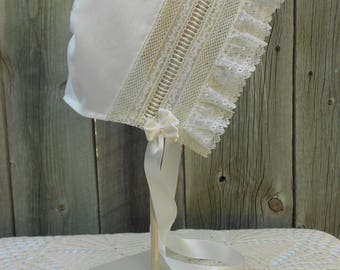 Baby Bonnet - Heirloom Style - Sz 6-9 mo.