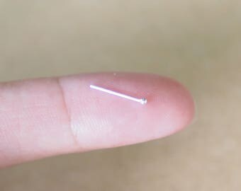 1.2 mm Dot Nose Stud 22G, 925 Sterling Silver, Dot Nose Jewelry, Fish tail Nose stud, Bend it your self - MI.21/NS057