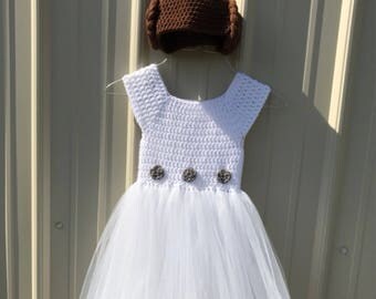 Crochet Princess Leia Inspired Tutu Dress Costume