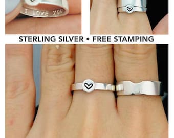 Matching Promise Rings, His and Her Promise Rings, Promise Rings For Couples, Couple Ring Set, Gift For Him, Personalized, Girlfriend Gift