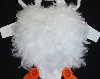 Crochet Baby Chicken Costume, Halloween, Newborn, Photo Prop, Chicken Hat,Feathered Romper, Slippers
