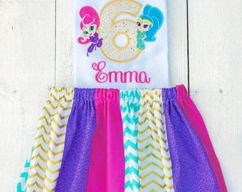 Shimmer and shine birthday shirt, shimmer and shine birthday outfit
