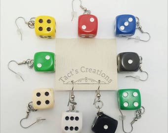 Dice Earrings - Board Game Jewelry, Dice Jewelry, Board Game Earrings, Geeky gifts, Nerdy, Board Game Geek