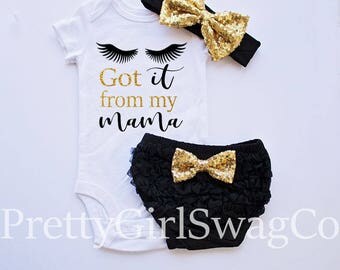 Baby Shower Gift, Baby Girl Outfit, Birthday Gift, Newborn coming home, girl coming home outfit, Going Home Outfit, Got It from My Mama