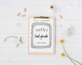 printable first day of school sign | black and white | back to school photo prop | digital download