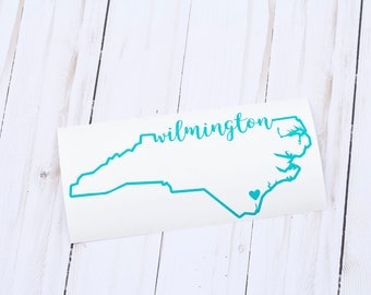 North Carolina Decal, Wilmington NC, North Carolina Car Decal, NC Sticker, Nc Decal, NC State Decal, State Decal, State Stickers, Car Decal
