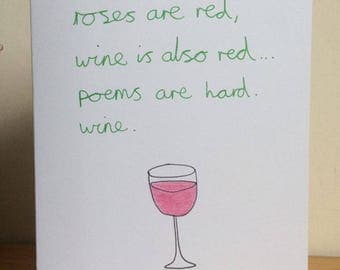 Wine poem | Etsy