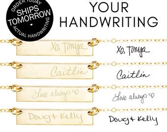 Actual Handwriting Jewelry, Memorial Jewelry, Signature Necklace, Sentimental Gift, Handwritten Necklace, Silver, Gold Fill, Rose Gold Fill