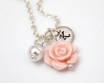 Personalized Flower Girl Necklace, Kids Wedding Jewelry, Childrens Personalized Necklace, Childrens Jewelry, Wedding Gift, Flower Girl Gift