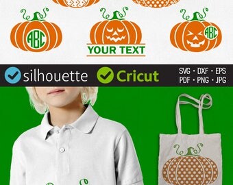 Halloween Pumpkin Svg Pumpkin Monogram Svg Jack O Lantern Svg Initial Border Svg Halloween cuttable Svg Silhouette Files Cricut vinyl design