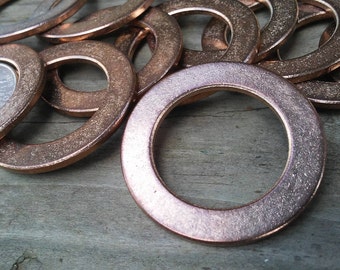 5pc, Metal Washers, Metal Stamping Blanks, 1.5" x 1.0" Bronze Washer Blanks, Jewelry Blanks, Jewelry Washers, MADE IN USA