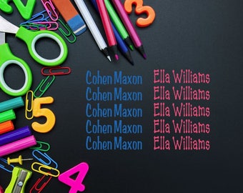 School labels, daycare labels, name tags, name label decal, personalized name tags, personalized daycare labels, school supply labels