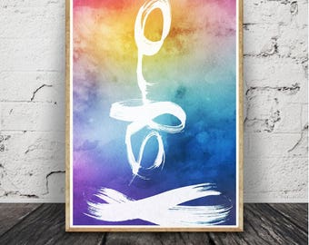 art collec moderne, impression abstraite, aquarelle, bleu marine, Brush Stroke, imprimable en téléchargement numérique, affiche grand format