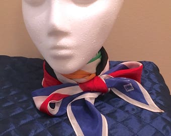 Vintage Anne Klein Silk Scarf -- Versatile and Brightly Colored -- A Full Six Feet in Length!