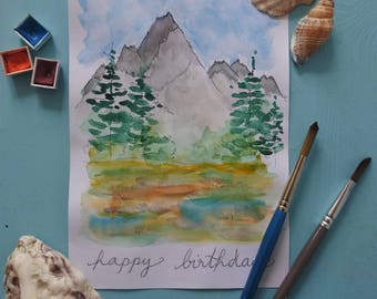 Carte d'anniversaire, nature.