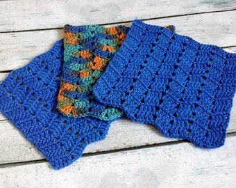 Crochet Wash Cloths - Set of 3 - Ready to Ship