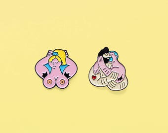 enamel pin set, gay pin, feminist pin, pastel, lapel pin set