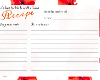 Recipe for the bride | Etsy