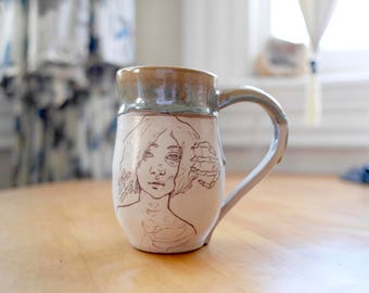 Hand-thrown Stoneware Ceramic Mug | Original Design | Bone Tired