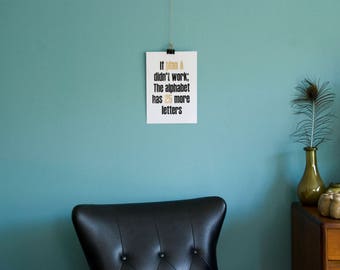 Letterpress A4 motivational print ith gold leafing