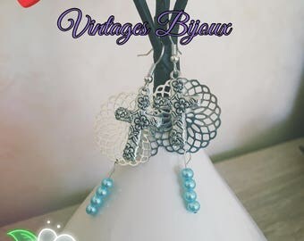 Silver rockabilly earrings