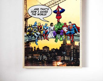 Superheroes poster | Etsy