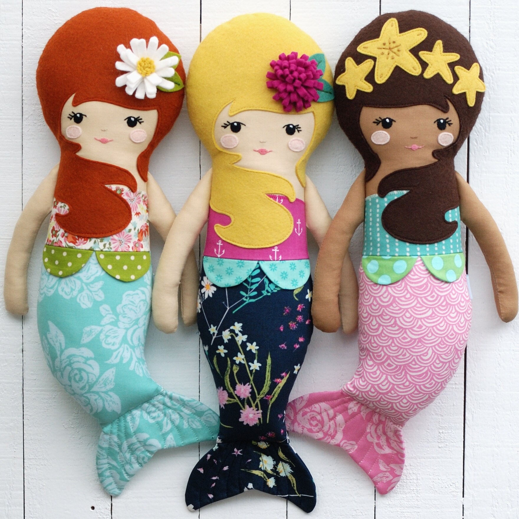 Mermaid Doll PDF Sewing Pattern Girl Doll Fabric Doll
