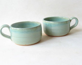 Soup Mugs Set of 2, Soup Bowls with Handle, Chili Bowls, Cappuccino Bowls Set of 2