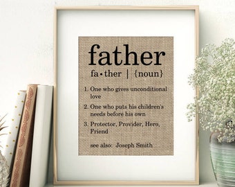 Definition of Father | Personalized Father's Day Gift From Children | Birthday Gift for Dad Daddy Papa Pop | Fathers Day Gift from Children