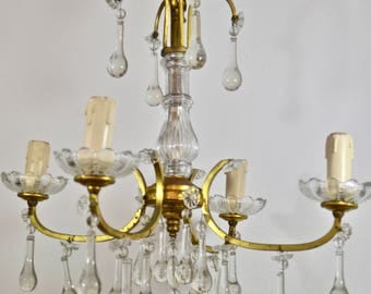 French Crystal Chandelier - 4 Arm Chandelier, French Faded Romance, French Shabby, French Country
