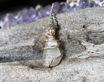 Sea Glass Jewelry from Hawaii - Gypsy Jewelry - Bohemian Necklace - Hawaiian Jewelry - Boho Necklace made in Hawaii - Seaglass Wire Wrap