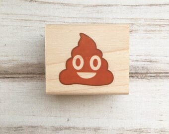 Poop Emoji Rubber Stamp