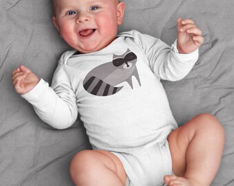 Baby boy clothes, raccoon baby onesie for baby boy, raccoon baby bodysuit, baby shower gift