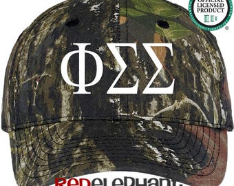 Phi Sigma Sigma Hat, Monogrammed Camo Hat, Monogram Baseball Cap, Monogram Camouflage Hat, Personalize Baseball Hat, Sorority Gift