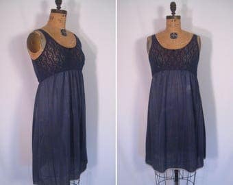 hand dyed vintage slip dress - smoke • upcycled slip dress • revamped vintage slip