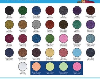 Glitter HTV Craft and Tshirt Glitter Heat Transfer Vinyl Multiple Colors and Sizes Available