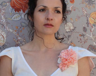 fairy strapless white linen