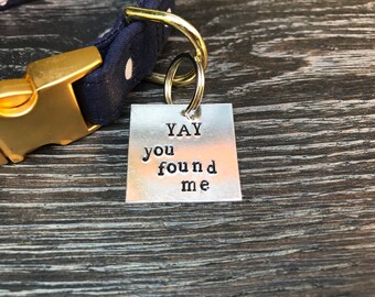 Pet ID Tag - Dog Tag For Dogs - Personalized Dog Tag - Hand Stamped Pet Tag - Pet Accessories - Custom Dog Tag - Unique Dog Tag