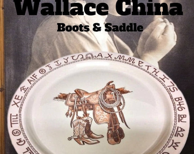 Wallace China Boots and Saddle, Chop Plate, Rustic Restaurant Ware, Western Style, Till Goodan, Boots and Saddle, Thanksgiving Gift