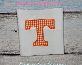 Applique T Tennessee Vol Vols Design File for Embroidery Machine Monogram Applique Instant Download Football