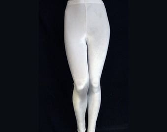 white glitter leggings