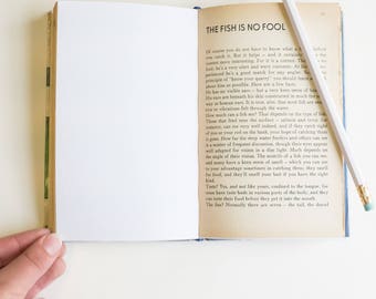 Vintage Upcycled Notebook - Fishing - Personalised Present - Handmade Journal