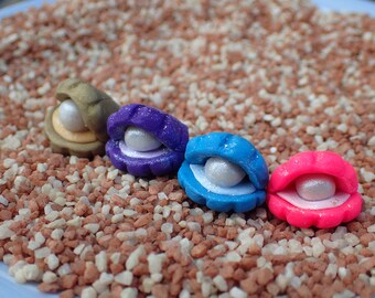 Miniature Garden Oyster Clam with Pearl! Cute Seashell Beach Decoration for Miniature Fairy Gardens! Fairy Garden Supplies and Accessories