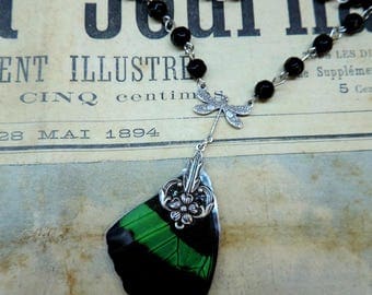 Cabinet of curiosities, spirit 1900 steampunk Butterfly Necklace