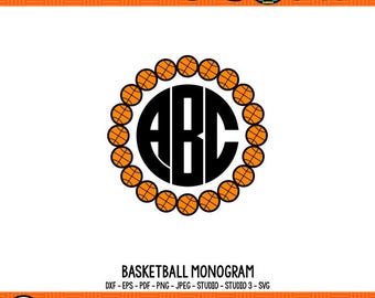 Basketball Monogram SVG Basketball SVG Basketball Mom SVG Basketball Decor Cricut Files Silhouette Files Digital Cut Files Scan n Cut