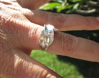 Sterling Silver Leaves Ring Size 7.25