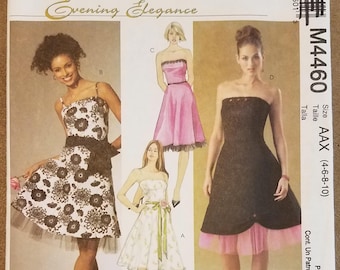 McCall's 4460 - Misses Formal Dress Pattern - Wedding, Prom, Special Occasion Dress Pattern - Sizes 4, 6, 8, 10