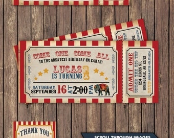 Circus Invitation. Circus Birthday Invitation. Circus Party. Vintage Circus Ticket - Printable Invitation. Circus Themed Party.